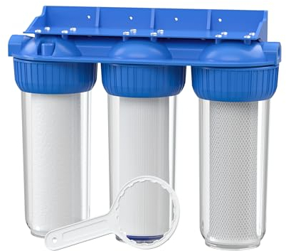 Naturewater NW-BR10B4 – Système de filtration 3 Étapes – 26,16 mm 3/4 – avec Filtre à sédiments Charbon actif Bioc et Granulés – Eau potable