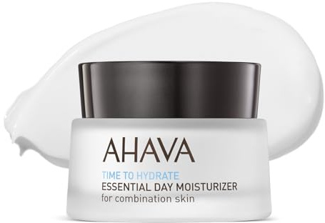 AHAVA Essential Day Moisturizer, Combination Skin - Essential Daily Hydrating Facial & Neck Cream, Anti-Aging & Smoothing Effect, Enriched with Osmoter, Aloe Vera, Allantoin & Vitamin E, 1.7 Fl.Oz