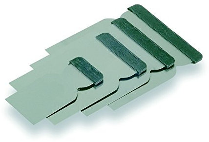 TREBI Profi 2x Stück Japanspachtel-Satz Metall 4-teilig rostfrei schwarz 50, 80, 100 & 120mm Flächenspachtel