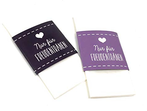 Banderolen für Freudentränen, 50 Stück, Banderolen für Taschentücher, Freudentränenbanderolen, Hochzeitsdeko, Kirchenheft, Gastgeschenk Hochzeit