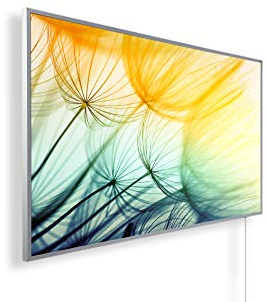 Könighaus 600W Infrarotheizung mit Bild in HD Qualität - inkl. Thermostat - TÜV SÜD + 5 Jahre Garantie - Doppelter Überhitzungsschutz - Infrarot Wandheizung - Motiv: 181. Pusteblume