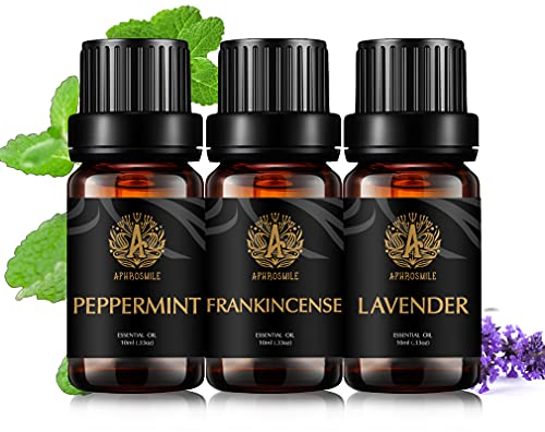 Therapeutische Grade Lavendel ätherisches Öl Set für Kerze & Seife machen, 3x10ml Aromatherapie Pfefferminze ätherisches Öl Kit für Massage, 100% reine Weihrauch ätherische Öle Set für Diffusor