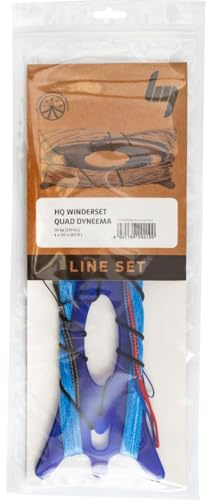 HQ Design ideale Leinen für Lenkdrachen Dyneema Winderset Hi-tech Dyneemaleinen+Winder extrem dünne leichte dehnungsarme Fasern Made in Germany div. Längen+Stärken (50kp (blau), 4X 20m)