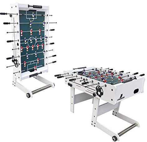 COUGAR Scorpion Kick Tischkicker | Kickertisch in Weiß klappbar | Fußballtisch inkl. 2 Bälle & Punktezähler | Indoor Tischfußball für Kinder & Erwachsene | Maße 122x61x80 cm