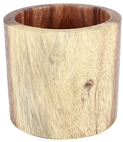 Cyrank Porte-ustensiles de cuisine en bois, porte-stylo rond en bois, porte-ustensiles de cuisine en bois pour comptoir, porte-stylo de bureau en bois pour rangement de cuisine de bureau