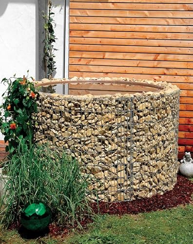 Bellissa - Botte per acqua piovana, diametro 130 cm, altezza 80 cm, con pellicola per laghetto e tessuto non tessuto