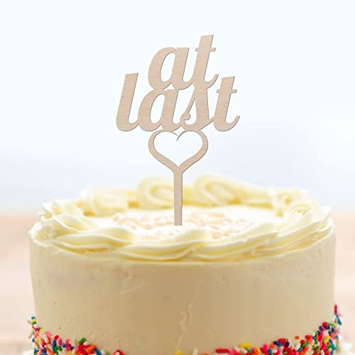 Endlich Tortenaufsätze, hölzerne Hochzeitstortendekoration, letzter Cupcake-Topper, personalisierter Tortenaufsatz, Hochzeitstortendekoration