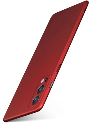 moex für OnePlus Nord 2 5G Hülle Ultra Dünn, Schutzhülle mit erhöhtem Kameraschutz, Slim Cover Hardcase Backcover, Dünnste Handyhülle Minimalistisch Alpha Case, Matt Rot