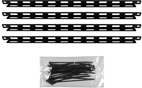 ECHOGEAR Rack Cable Management Tie Bar Kit - Includes 4X 1U Tie Bars, 24 Zip Ties, 8 Cage Nuts, & 8 Screws - Works with 19 Open Frame Racks & Enclosures
