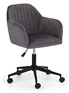 Julian Bowen Silla de oficina giratoria Kahlo de terciopelo, gris/negro