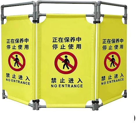 Faltbare Sicherheitsabsperrung Vorsichtssymbol, Warnsymbol Mit Hoher Sichtbarkeit 3 Fuß Leichtes Tragbares Sicherheitsschild Absperrgitter Mit Strapazierfähigem PVC-Rahmen ( Farbe : Yellow#1 , Größe