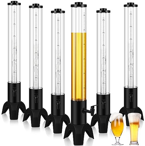 Mumufy 6 Sets 3l Mimosa Tower Dispenser Mimosa Tower with Ice Tube – Beer & Margarita Dispensers for Party, Home, Bar, Tabletop Use