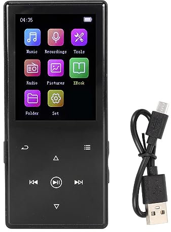 Lecteur MP3 avec Haut-Parleur, HiFi Portable sans Perte de Son MP3 Mini Lecteur de Musique, Lecteur de Musique MP4 avec Livres électriques, Radio FM, Réveil (32 Go)