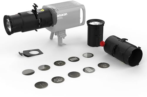Aputure Amaran Spotlight SE 19° - Juego de lentes de proyección de precisión para Amaran 300c, 150c, 200x S, LS 300x, compatible con Bowens Mount luz puntual de hasta 300 W