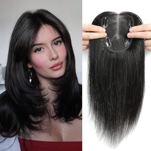 Topper per capelli per diradamento dei capelli da donna capelli veri 100% capelli umani topper 10 x 12 cm base svizzera più grande topper per capelli per donne capelli umani ciocche parrucchino 30,5