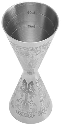 Jigger Doseur en Acier Inoxydable, Tasse à Mesurer Intégrée pour Barman, Jigger à Cocktail pour Bar à Domicile 30ml 45ml