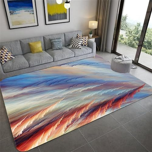 Kinderteppich Schöne Abstrakte Bunte Wolken - Kurzflor Teppich Kinderzimmer Spielteppich Antiallergen Und Extra Weich - Babyzimmer Teppiche Für Junge Und Mädchen Babyteppich 160 X 200 cm -1C5R9J8W0W8