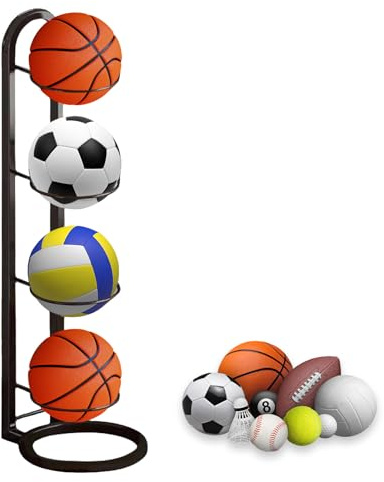 thirei Supporto per pallacanestro, Rastrelliera da Basket,supporto verticale per pallone, supporto per pallacanestro, calcio, pallavolo