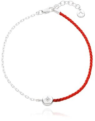 Bracelet personnalisé demi-câble et demi soie initiale avec diamant – Cadeau pour la fête des mères, un anniversaire, Noël – Bijoux faits sur mesure pour maman, elle, femme, One Size, Argent sterling