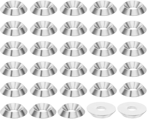 PATIKIL Arandela Avellanada M8, 30Pcs 25 mm Diámetro y 5 mm de Altura Junta de Cabeza de Tornillo Plana con Arandela de Copa CNC de Acero Inoxidable 304 Sólido para Construcciones, Cónico