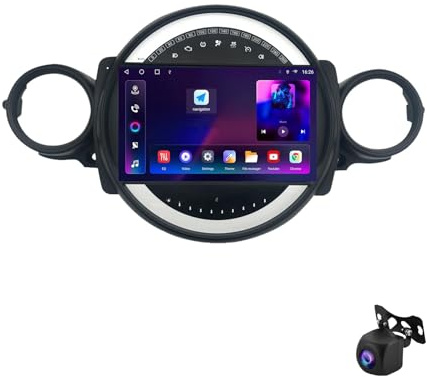Genérico HYGZYH Android 13 Radio Estéreo para Auto Navegación GPS para BMW Mini Cooper R56 R60 R51 2007-2015 Pantalla Táctil de 9 Pulgadas Bluetooth Multimedia 4G WiFi Carplay USB DSP RDS (XY8)