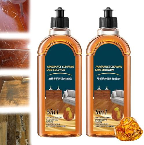 2 Stück Parkettreiniger,Parkettpflege,Floor Cleaner 500ml Bodenreiniger,Dual-Action Fleck-und Geruchsentferner,Natürlicher Glanz,Entfernt Kratzer,Geeignet für Laminat,Fliesen,Holzböden