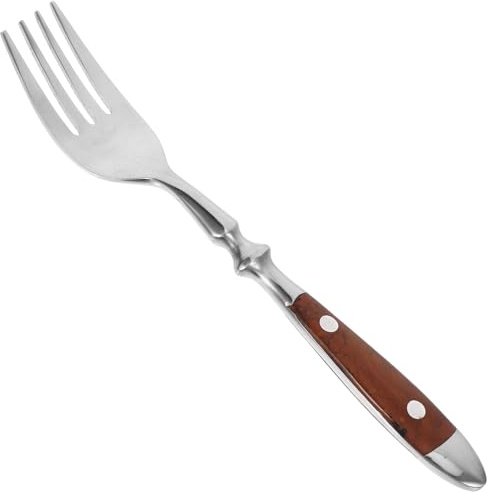 MAGICLULU Fourchette à Dessert Inox avec Manche Bois Ustensiles de Table Élégants pour Occasions Variées
