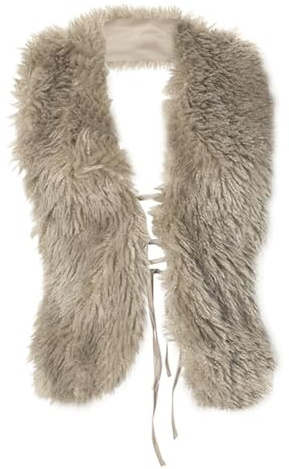 Women's Faux Fur Collar Vest Tie Backless Halter Sleeveless Fuzzy Sexy Crop Tank Top Back Lace Up Y2K Shaggy Waistcoat Party