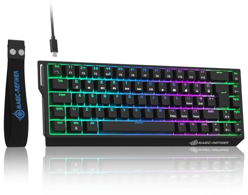 LexonElec MAGIC-REFINER X68 HE Tastiera Meccanica da Gaming Rapid Trigger 8000Hz, QWERTY Layout 60% Backlit RGB Cablata, Precisione RT di 0,04mm, Magnetic Switch, Attuazione Regolabile - Nero