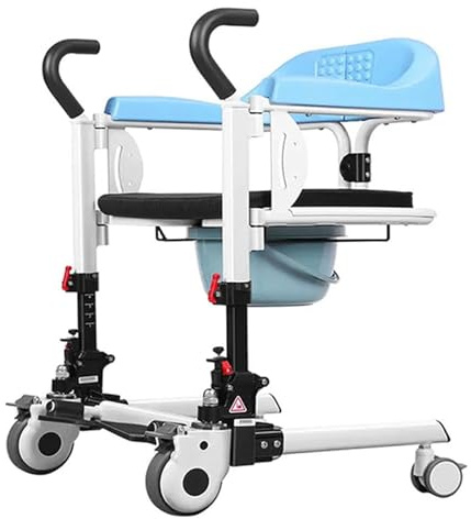 Heimpatiententransfer-Lift-Rollstuhl, tragbarer Patiententransferstuhl, Rollstuhl-Hebehilfe mit Rückenlehne und Toilette, Nachttisch-Toilettenstuhl für die Pflege älterer Menschen mit Behinderungen