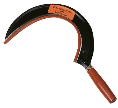 Xclou Garden Handsichel, mähfertige Sense mit geschmiedetem Sensenblatt, Sichel mit poliertem Holzgriff