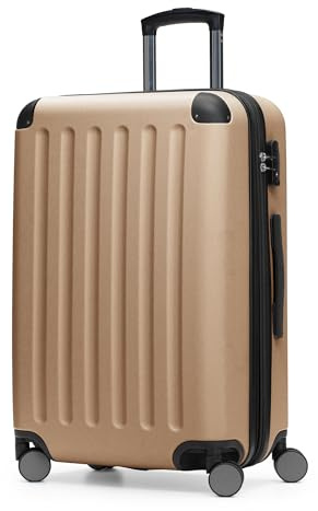 Hauptstadtkoffer Spree - Mittelgroßer Hartschalenkoffer, TSA, 4 Rollen, Koffer, Trolley, Rollkoffer, Reisekoffer, Volumenerweiterung, 65 cm, 74 Liter, Champagner