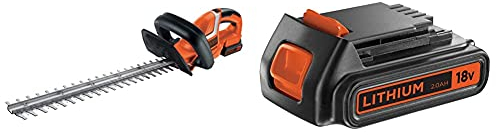 BLACK+DECKER GTC1845L20-QW Tagliasiepi a Batteria, al Litio, 18 V, 2.0 Ah, 45 cm + BL2018-XJ Batteria al Litio, 18 V, 2.0 Ah