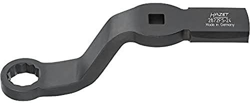 Hazet Schlag-Ringschlüssel (Antrieb: 1/2 Zoll Vierkant, Schlüsselweite: 24, zur Betätigung von Bremszylinder-Verschraubungen, ohne Demontage des Rades einsetzbar) 2872FS-24