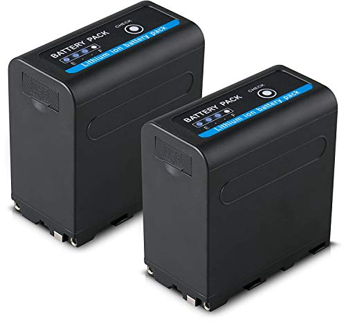 2X Blumax Akku für Sony NP-F980 / F970 / F750 / F550-10050mAh mit 5V USB Ausgang und DC 8,4V EIN & Ausgang