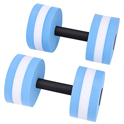Dilwe Fitness Hantel, 1 Paar Schaumstoff-Hanteln, hoher Widerstand, Pool-Hanteln, schwimmen, für Aqua-Übungen, Ausrüstung für Wassersport, Bodybuilding, Fitness, Yoga, blau