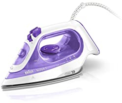 Braun TexStyle 3 SI3042VI Ferro da Stiro a Vapore con 4 Anni di Assistenza, 2350 W, Piastra in SuperCeramic, Riscaldamento rapido, Punta di Precisione, Getto di Vapore 160g/min, Bianco/Viola