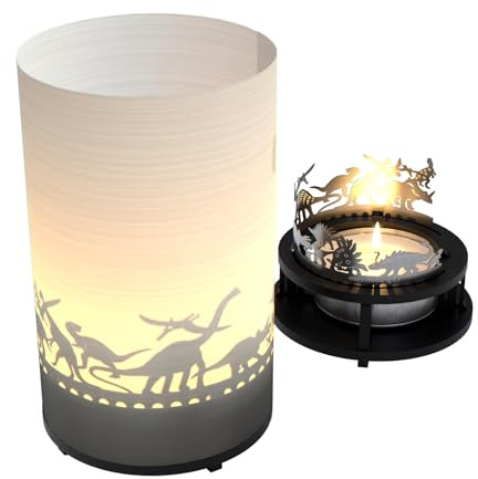Ambient Dinosaur Motif Candle | Premium Shadow Play Gift Box for Dinosaur Enthusiasts | Captivating Silhouette Projection | Perfect Decorative Gift for Kids & Adults | Unique Atmosphere Creator
