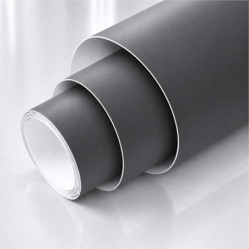 TipTopCarbon Möbelfolie selbstklebend matt - langlebige Möbel Klebefolie Dunkel-Grau 2m x 60cm - Klebefolie Küche - selbstklebende Folie Möbel - moderne Schrankfolie versch. Größen