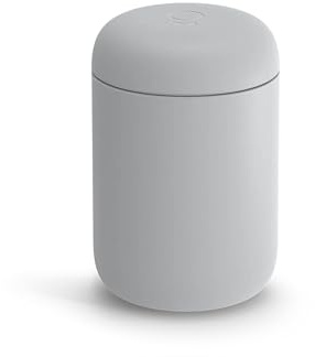 Fellow Carter Everywhere Travel Mug - Wide Mouth Vacuum Insulated Stainless Steel Coffee and Tea Tumbler with Ceramic Decor, Matte Grey, 350ml Cup