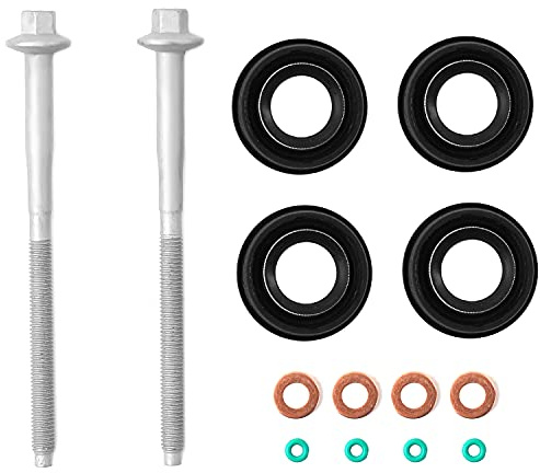 MaxAwe Kraftstoffeinspritzdüsen-Dichtungsset, Einspritzdüsen-Dichtung, O-Ring und Einspritzdüsen-Schrauben-Set (14-teilig) für Transit MK7 2.2 2.4 3.2 TDCI