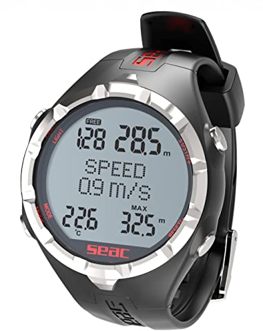 SEAC Unisex Adulto Computer da Freedinving e Pesca Subacquea in Apnea, Nero/Rosso, Standard