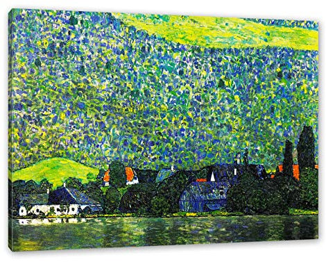 Pixxprint Gustav Klimt - Litzlberg am Attersee, Größe: 100x70cm, Leinwandbild, fertig gespannt, Wandbild, Dekoration, Kunstdruck, kein Poster