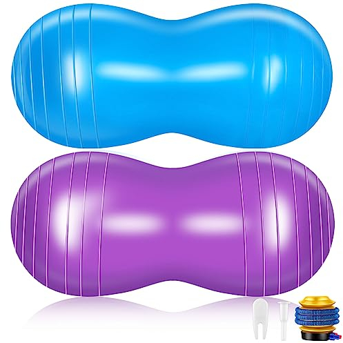 Threan 2 Stück Form von Erdnussball, Erdnuss-Form, Gymnastikball, Anti-Platz, Schwangerschaft, Stabilitätsball, Massageball, sensorisches Rumpfkrafttraining, Arbeit Geburt