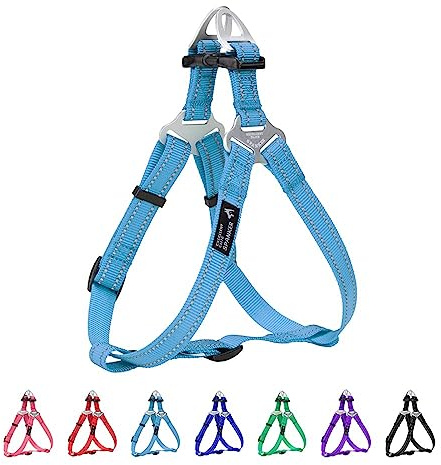 EXCELLENT ELITE SPANKER Reflektierend Step-in Nylon Hundeweste Geschirr | Verstellbar V-förmig Zugentlastend Hundeweste Einfach anzulegen Brustgurt mit Leinenring für kleine und mittelgroße Rassen