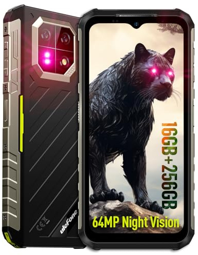 Ulefone Armor 22 (256GB) Movil Resistente Movil Irrompible Android 15 64+64 MP Visión Nocturna Móvil 6.58 FHD+ 120 Hz Movil Indestructible 6600mAh 33W 4G Dual SIM/5G WiFi/NFC/GPS/IP69K(Verde)