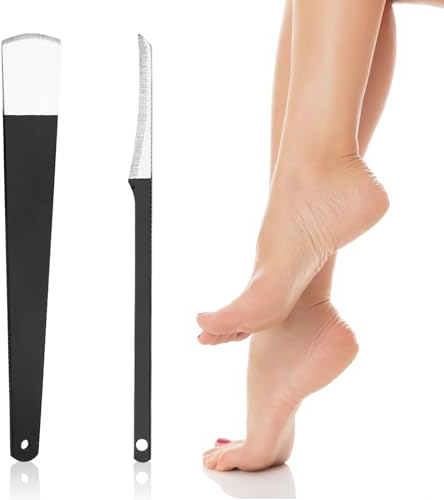 SPOKKI 2Pcs Couteau Râpe À Pied Pédicure, Éliminateur de Callosités des Pieds, Enlèvement La Peau Morte Grattoir Professionnel, pour Enlever Vieille Peau et Callosités Pieds, pour Pédicure