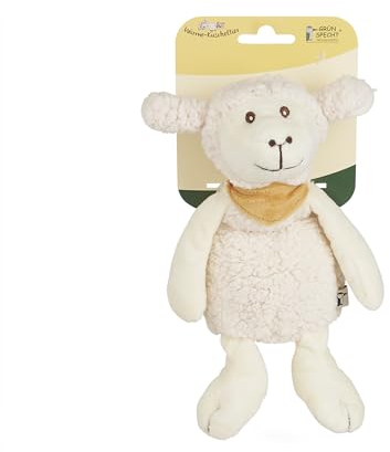 GRÜNSPECHT Wärme-Kuscheltier Schaf Baby, Rapssamen-Wärmekissen mit waschbarem Bezug für Babys & Kleinkinder, wärmendes Kuscheltier bei Bauchschmerzen & Erkältung (336-V4)