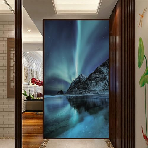 Türtapete Selbstklebend Green Mountain Türfolie Selbstklebend PVC Türaufkleber Abnehmbar Türposter Abziehen und Aufkleben Türtapete Wasserdichte Tür Folie Selbstklebend 95x215cm