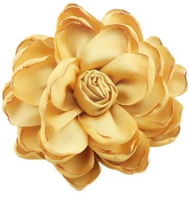 Dickly Stoffblumenbrosche, Anstecknadel für Frauen, Haarschmuck, große Blumenhaarspange, Rosenbrosche für Hochzeit, Tanzparty, Bankett, Gold